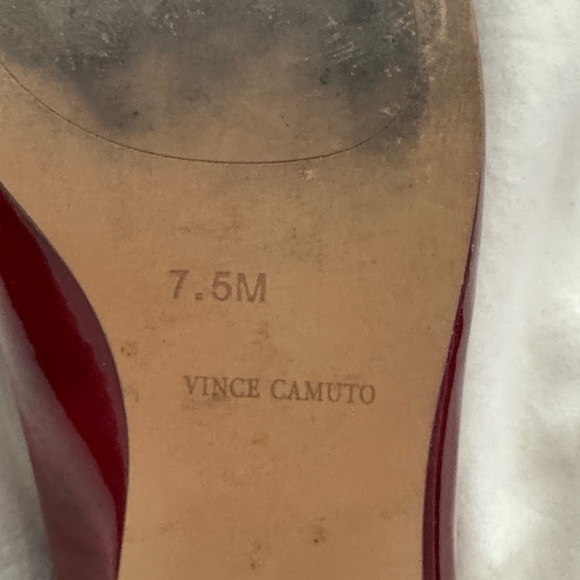 Vince Camuto Women's Burgundy Patent Pointed Flats with Gold Buckle - Picture 4 of 4